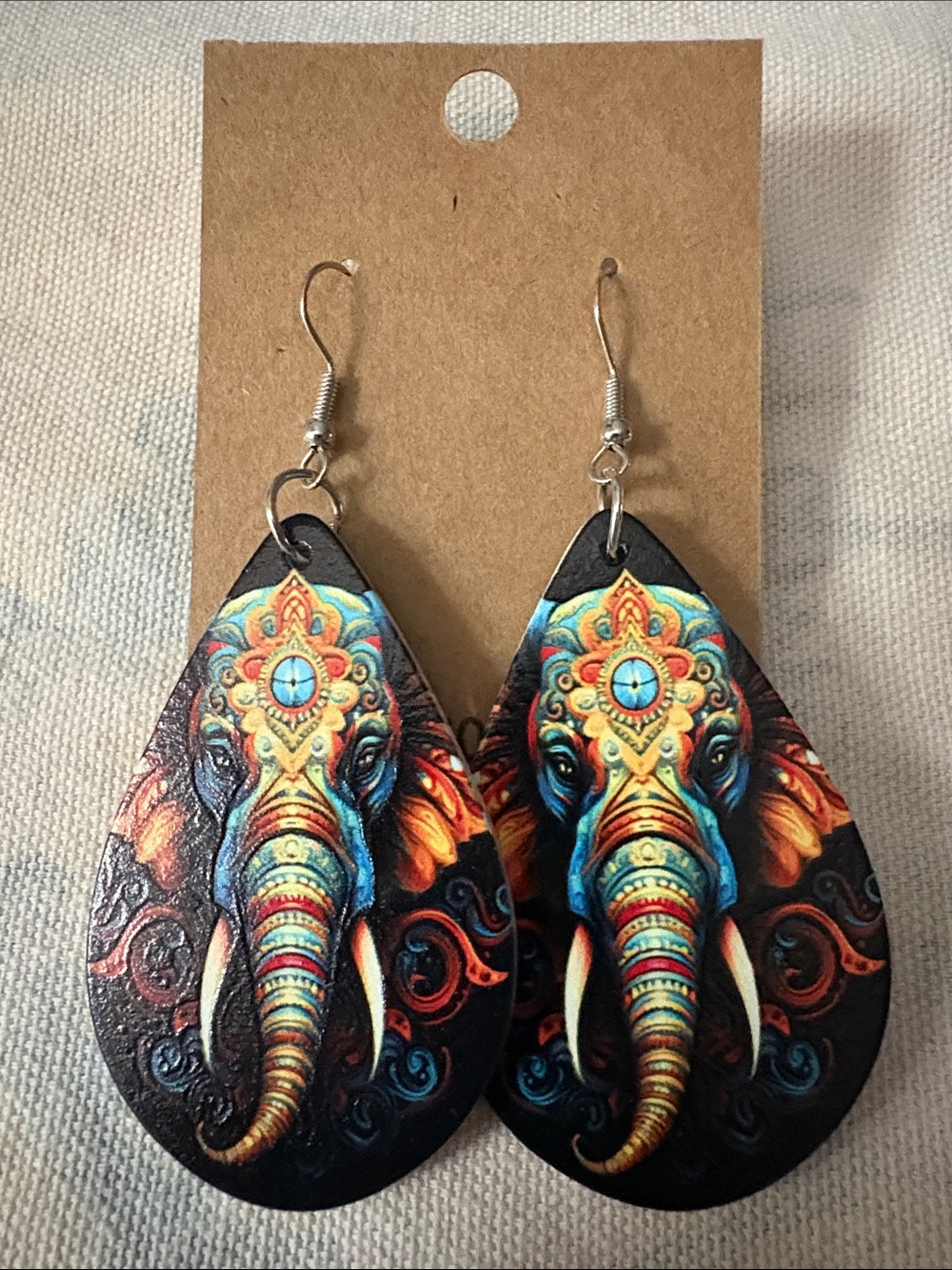 Colorful Elephant Teardrop Earrings - Vibrant Multi-Color Women Accessories